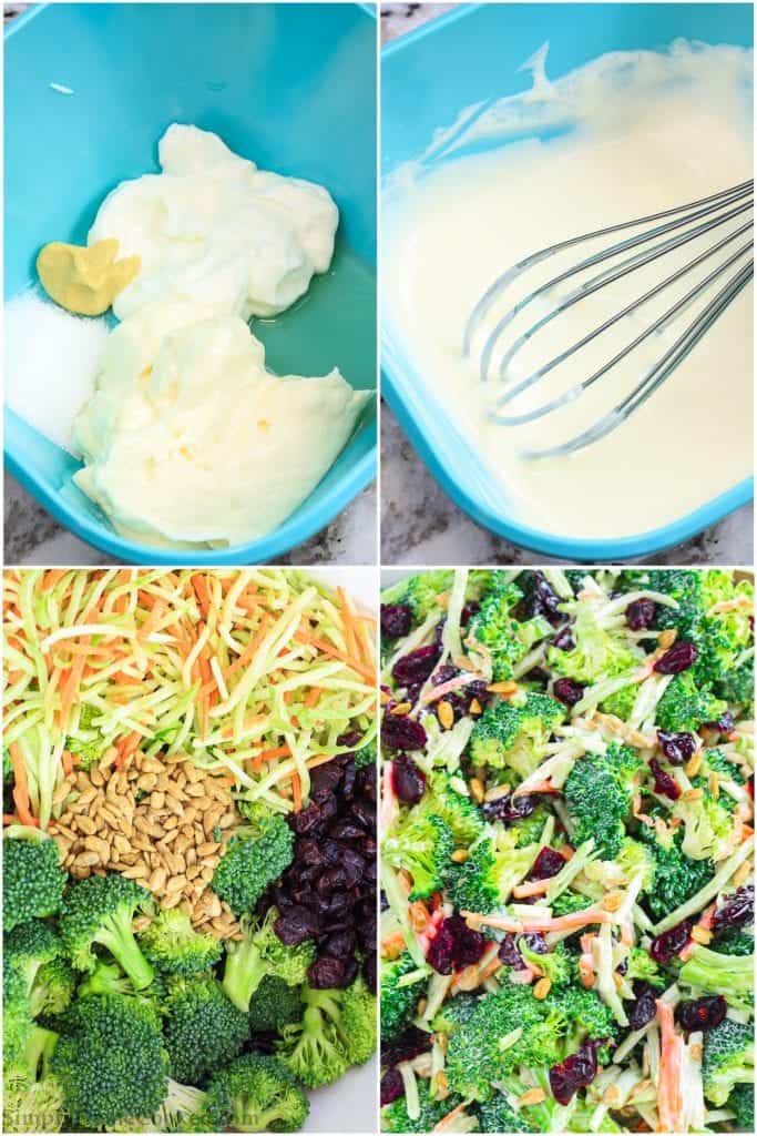 If you're looking for a healthy lunch or dinner idea, this Easy Broccoli Cranberry Salad is packed with vitamins and healthy fats and fiber. #healthysalad #healthymeal #easybroccolisaladrecipe #bestsaladrecipe image