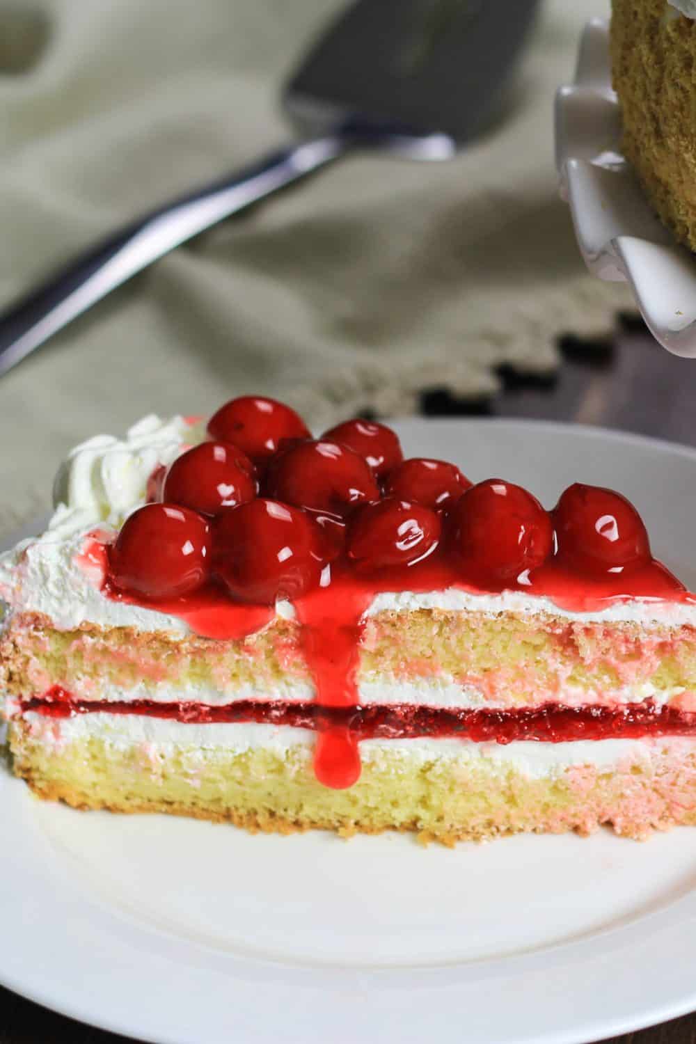 Homemade Cherry Jello Cake Recipe - Simply Home Cooked