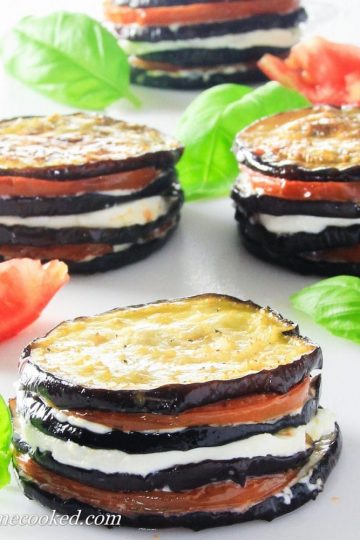 Eggplant Napoleon with tomatoes