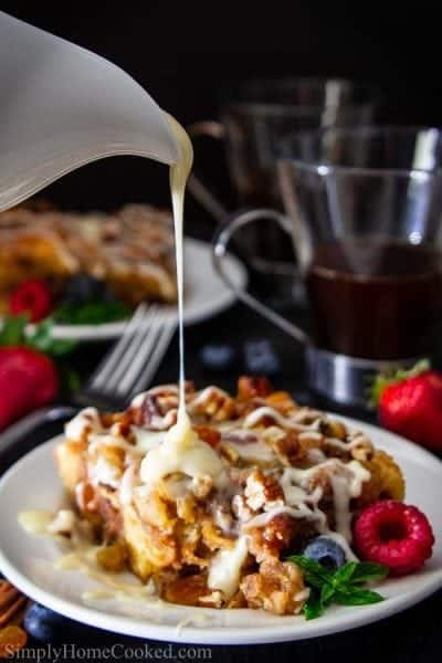 bread pudding with vanilla rum sauce
