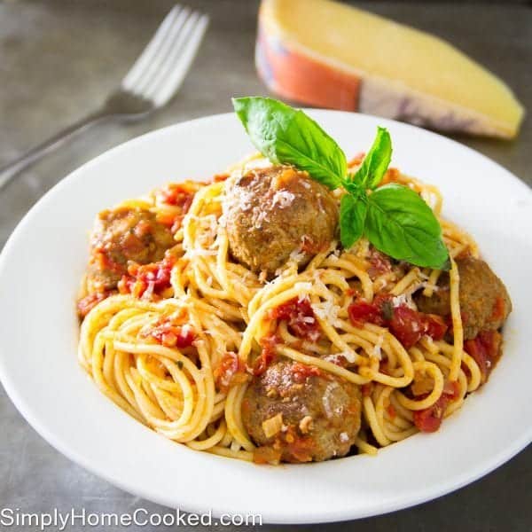 Best Meatballs and Homemade Spaghetti Sauce - Simply Home Cooked