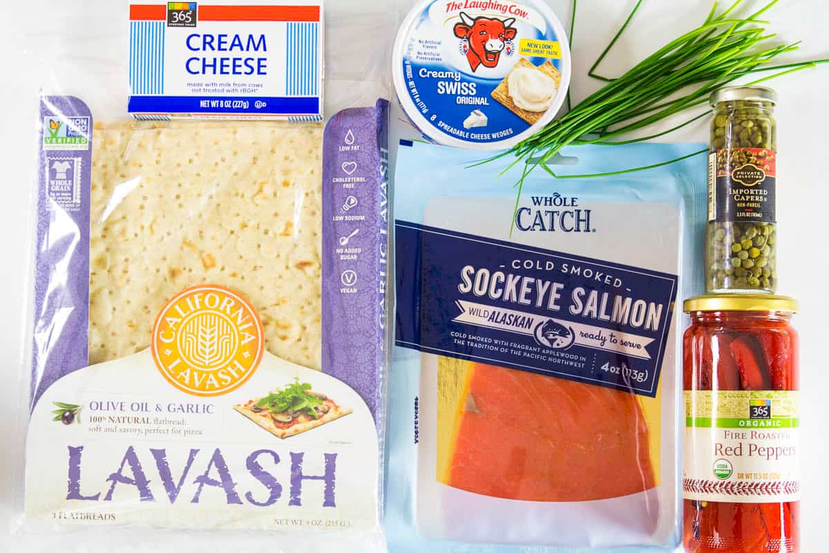 ingredients for smoked salmon wrap