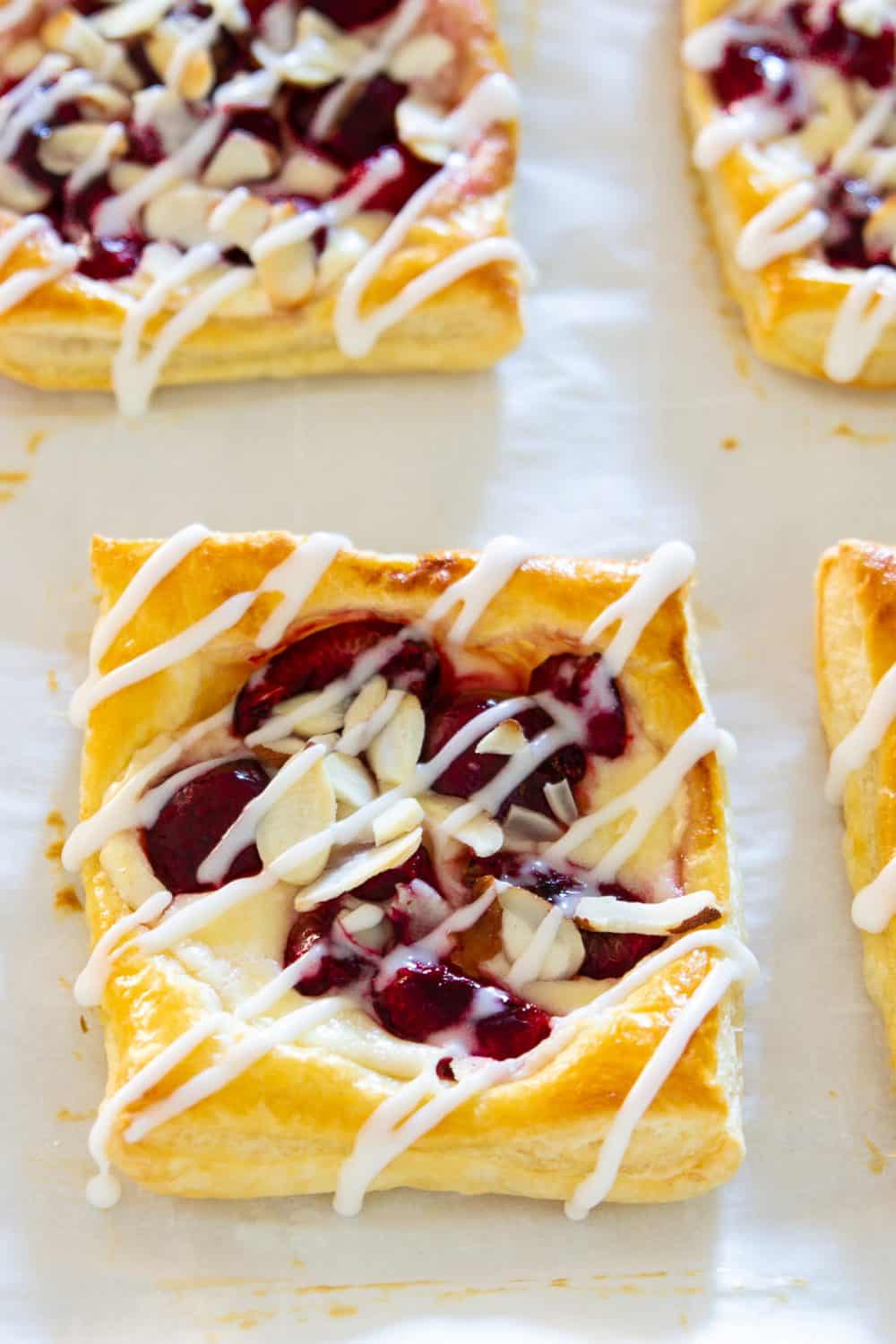 Cherry Danish With Cream Cheese And Almonds Simply Home Cooked