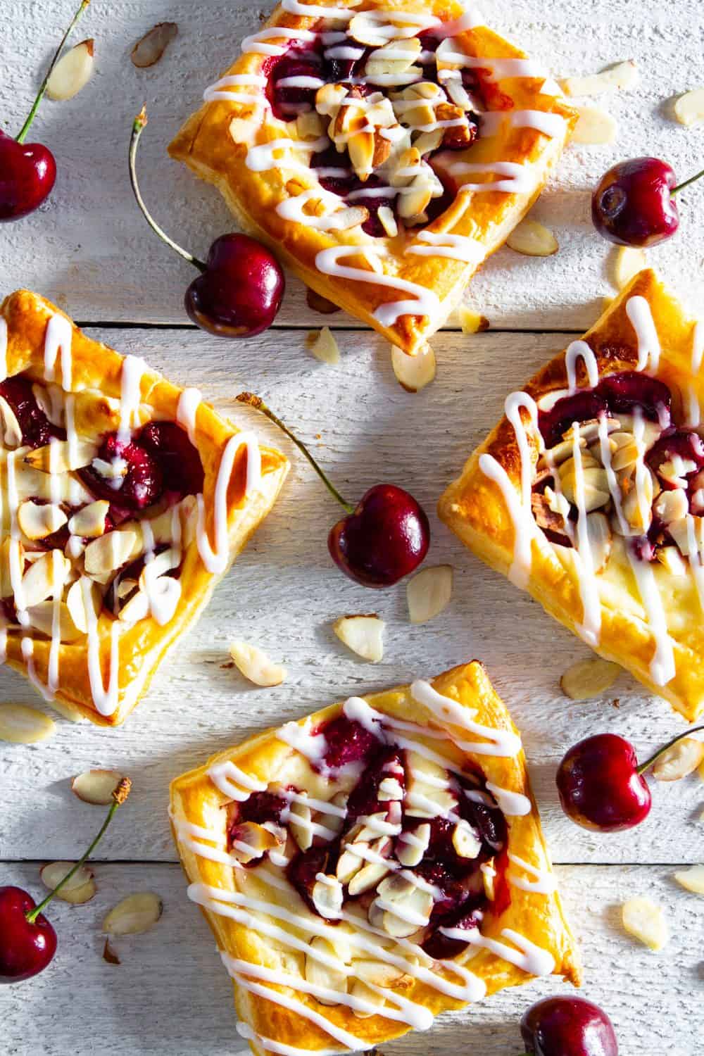 Cherry Danish With Cream Cheese And Almonds Simply Home Cooked