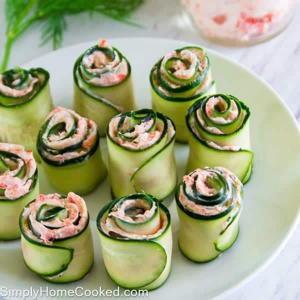 Smoked Salmon Cucumber Rolls - Simply Home Cooked