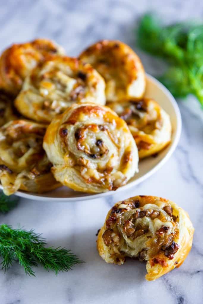Mushroom Puff Pastry Pinwheels - Simply Home Cooked