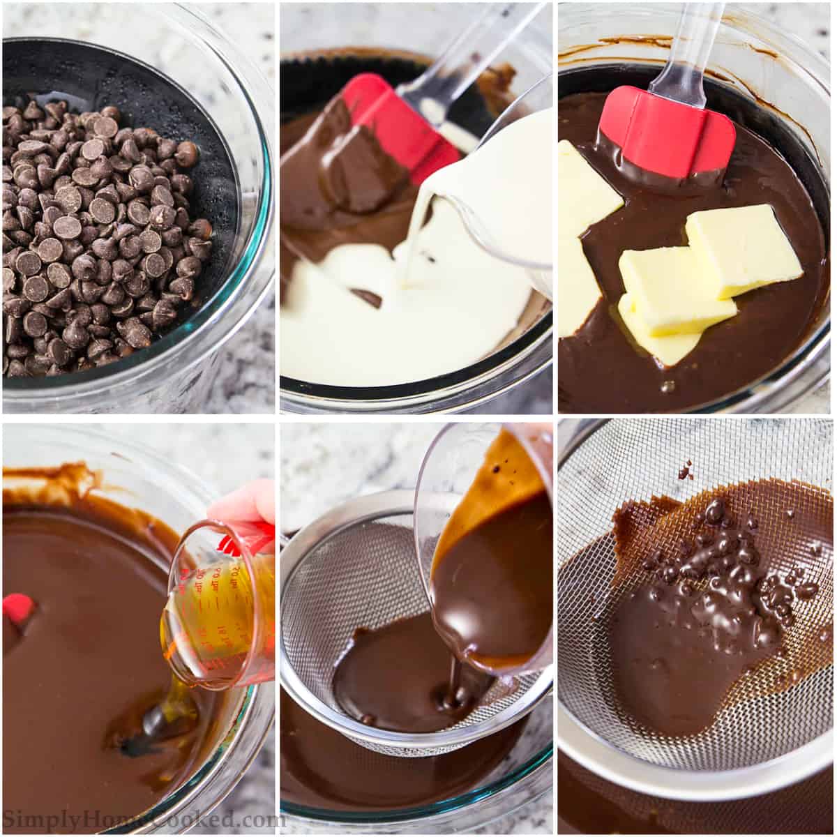 step by step pictures on how to make ganache for opera cake