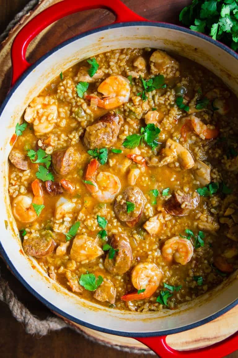 Brown Rice Jambalaya with Chicken and Shrimp Simply Home Cooked