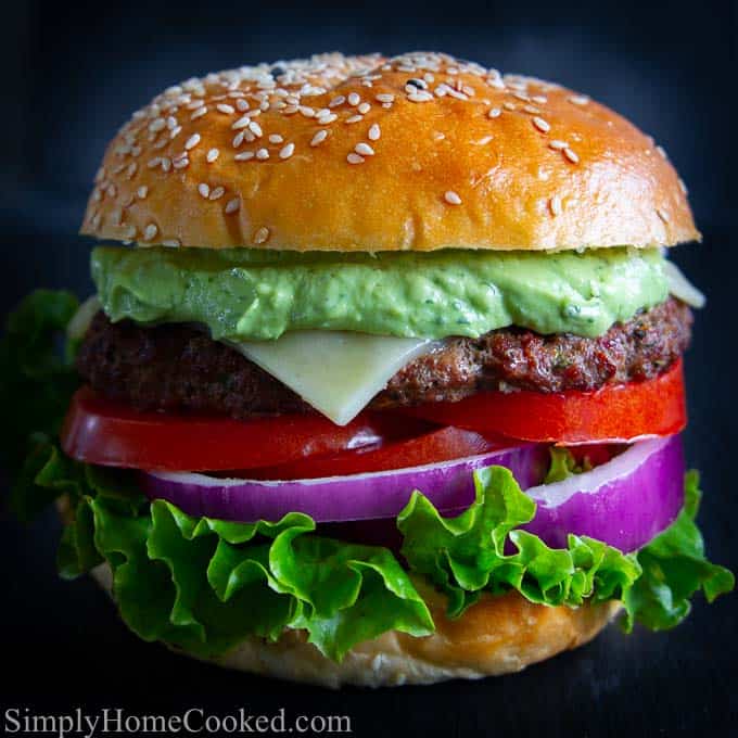 Chipotle Burgers with Avocado Sauce Simply Home Cooked