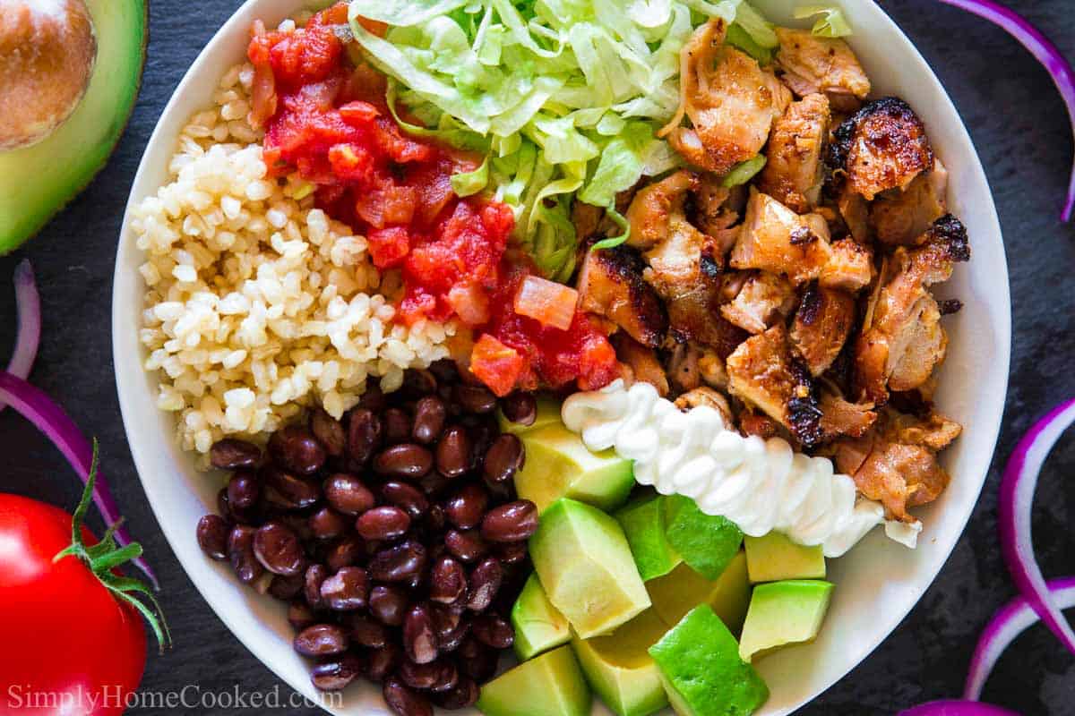 Roasted Chicken Butternut Squash & Guacamole Rice Bowls