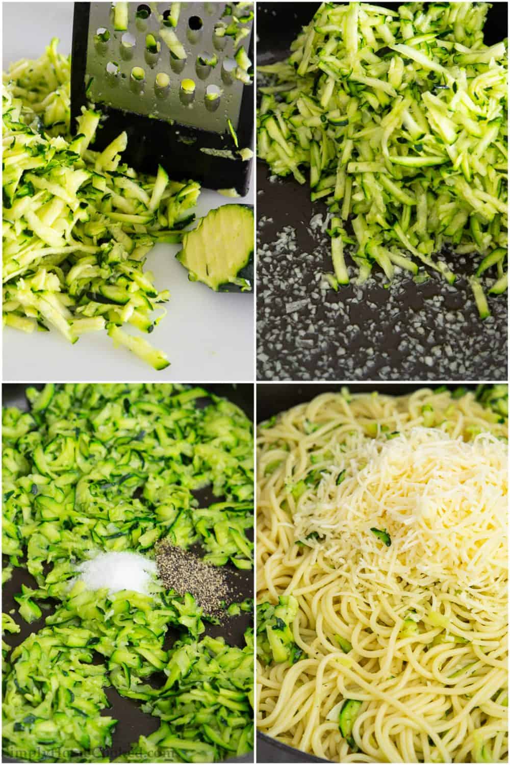 How to make pasta with zucchini step by step - start by shredding the zucchini