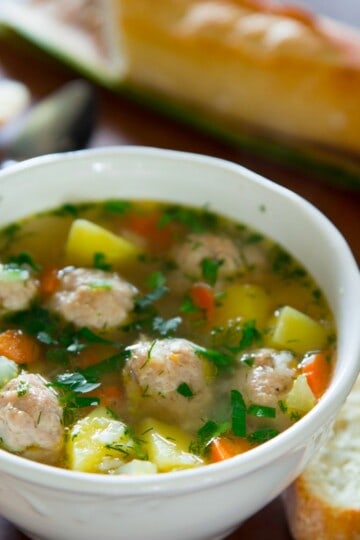 Homemade Chicken Meatball Soup - Simply Home Cooked
