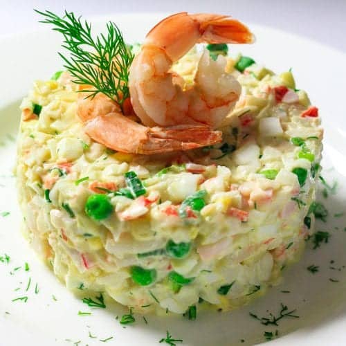 Imitation Crab Salad With Shrimp Recipe Video Simply Home Cooked