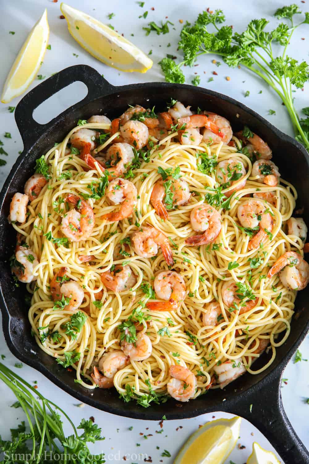 Garlic Shrimp Scampi Pasta - Simply Home Cooked