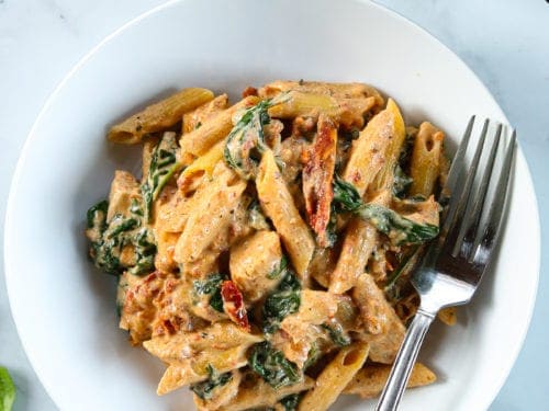 Tuscan Penne with Sun-Dried Tomatoes and Kale - Sweet Cs Designs