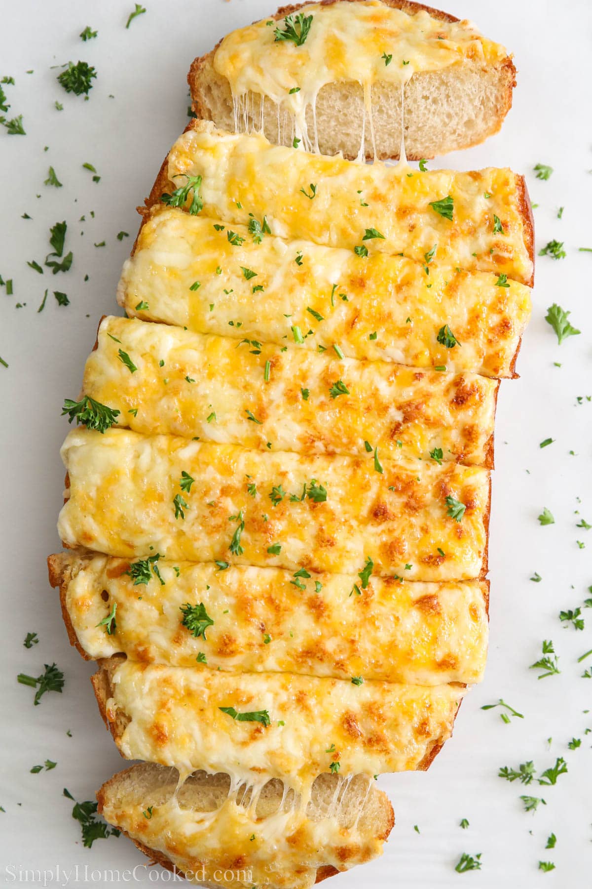 Garlic Cheese Bread sliced.