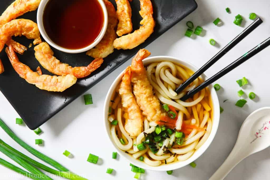 Shrimp Tempura Udon Soup - Simply Home Cooked