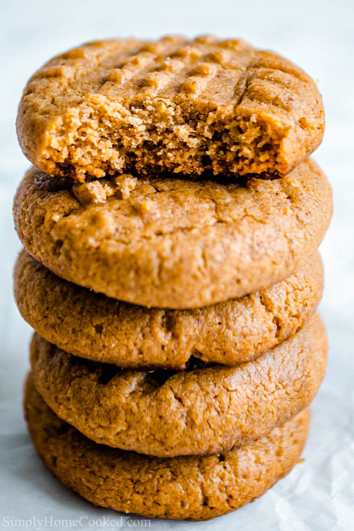 A stack of Keto Peanut Butter Cookies