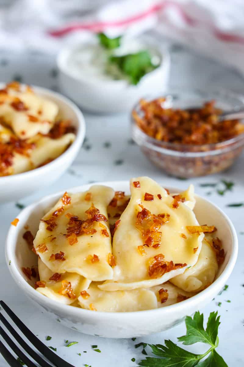 Potato Pierogies with Caramelized Onions 