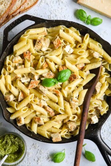 Creamy Chicken Pesto Pasta - Simply Home Cooked