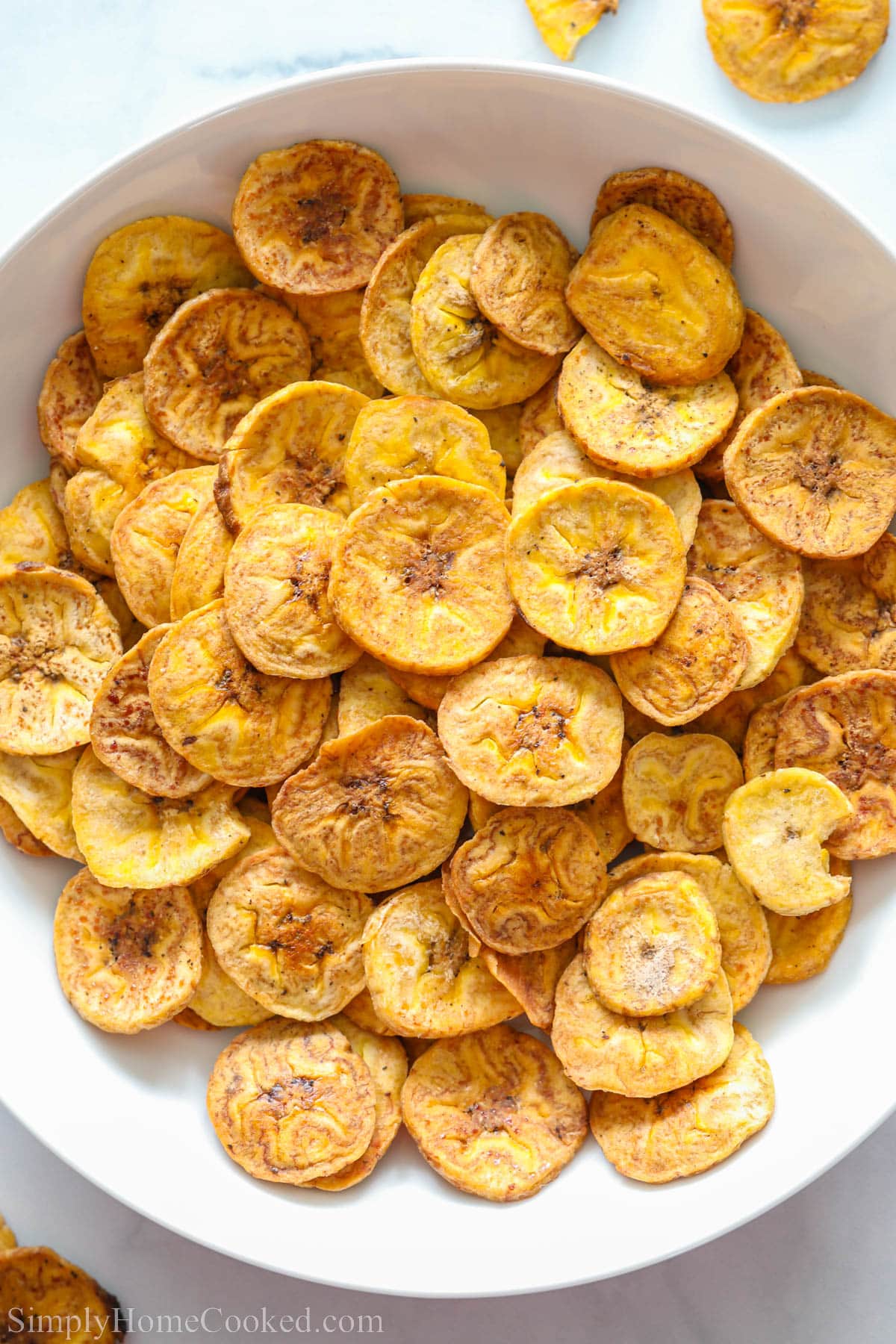 Bowl of Baked Plantain Chips.