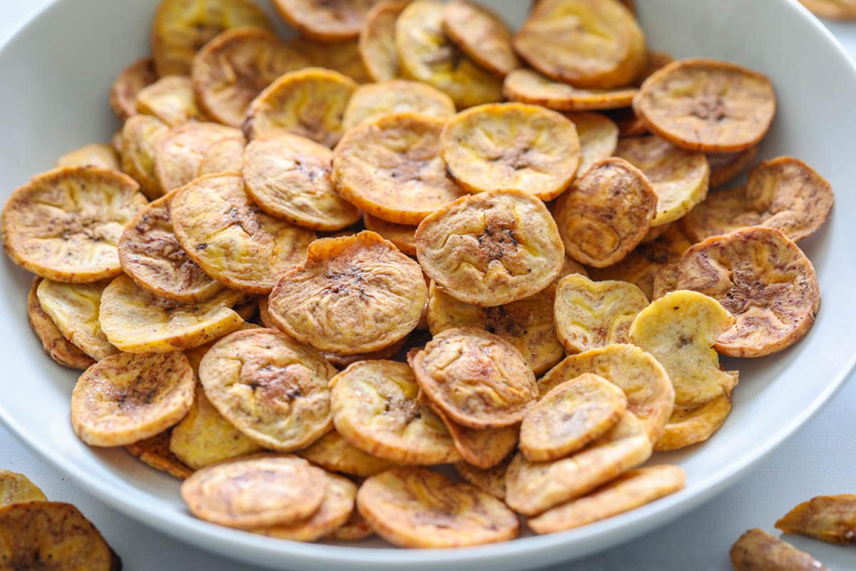 Baked Plantain Chips.