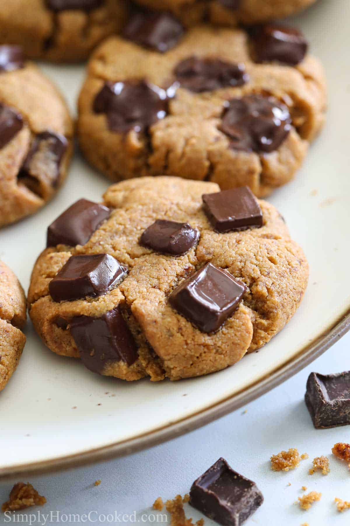 Close up of a plate of Coconut Flour Cookies