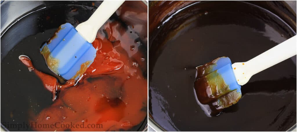 Steps for making Homemade Barbecue Sauce, including adding the ingredients together and simmering until thickened.