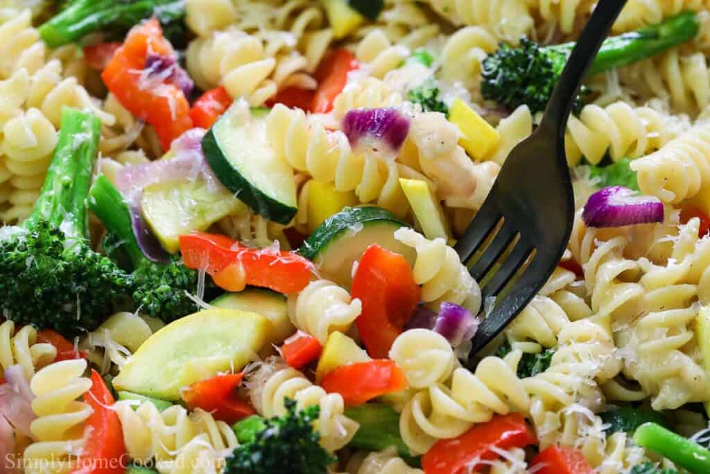 Close up image of Pasta Primavera