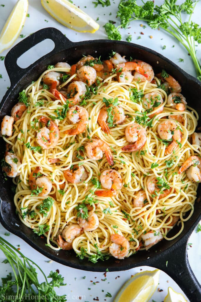 Garlic Shrimp Scampi Pasta - Simply Home Cooked