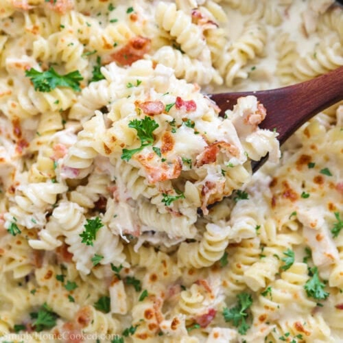 Chicken Bacon Ranch Pasta (VIDEO) - Simply Home Cooked