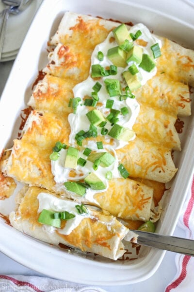 Easy Chicken Enchiladas - Simply Home Cooked