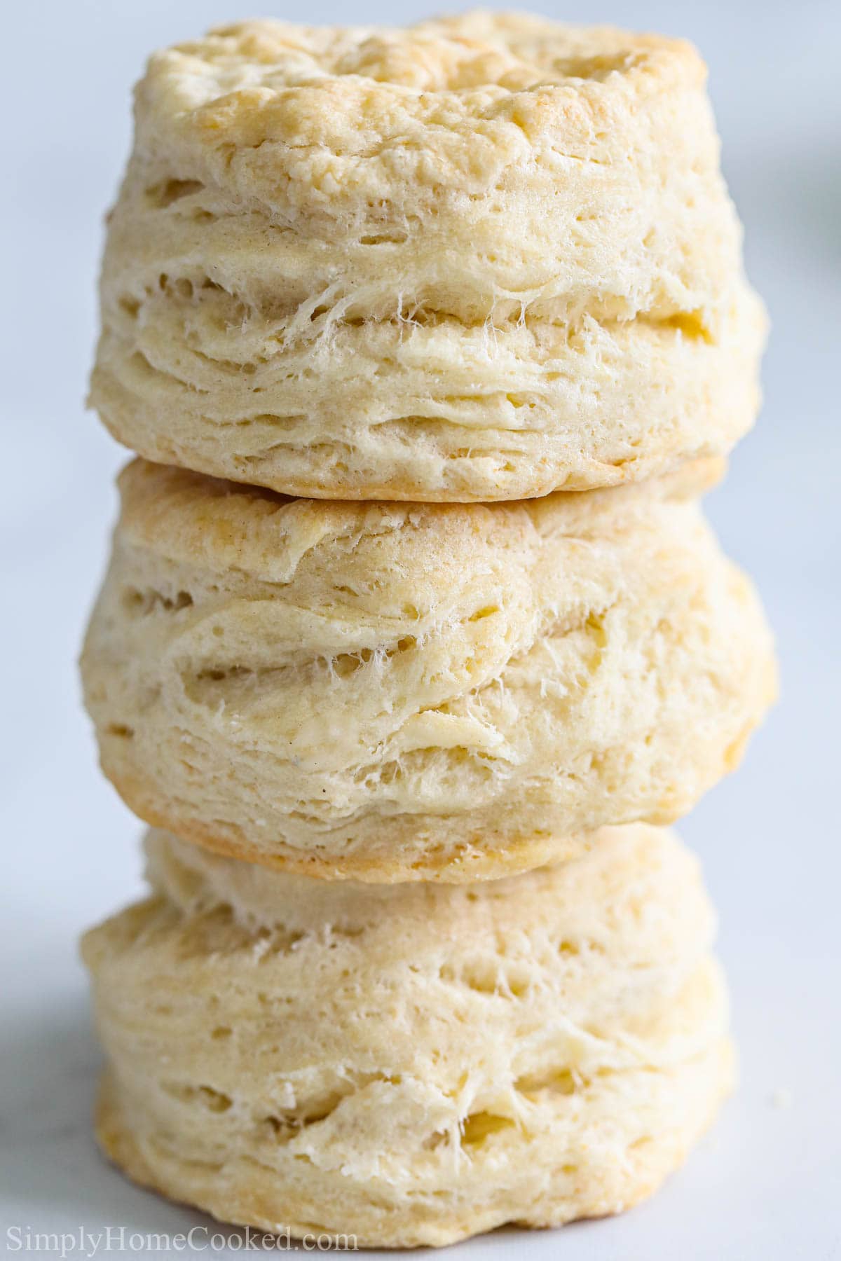 Vertical image of a stack of Buttermilk Biscuits