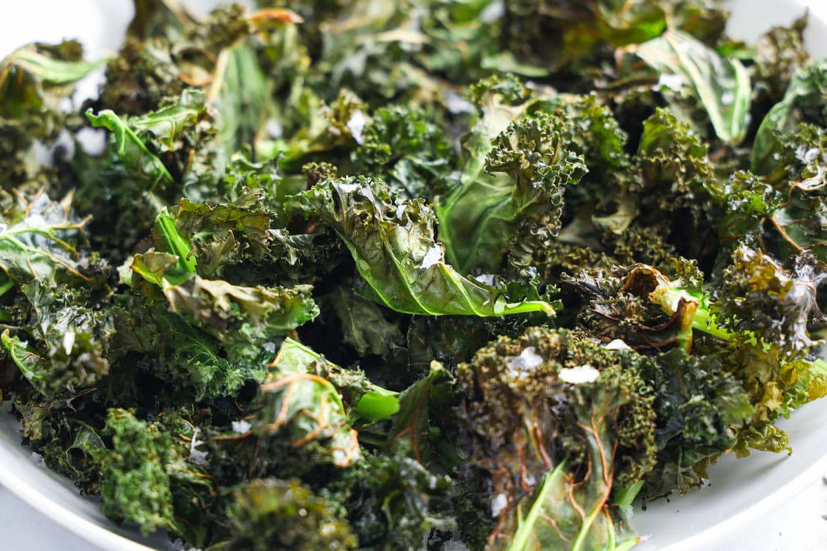 Horizontal image of Air Fryer Kale Chips 