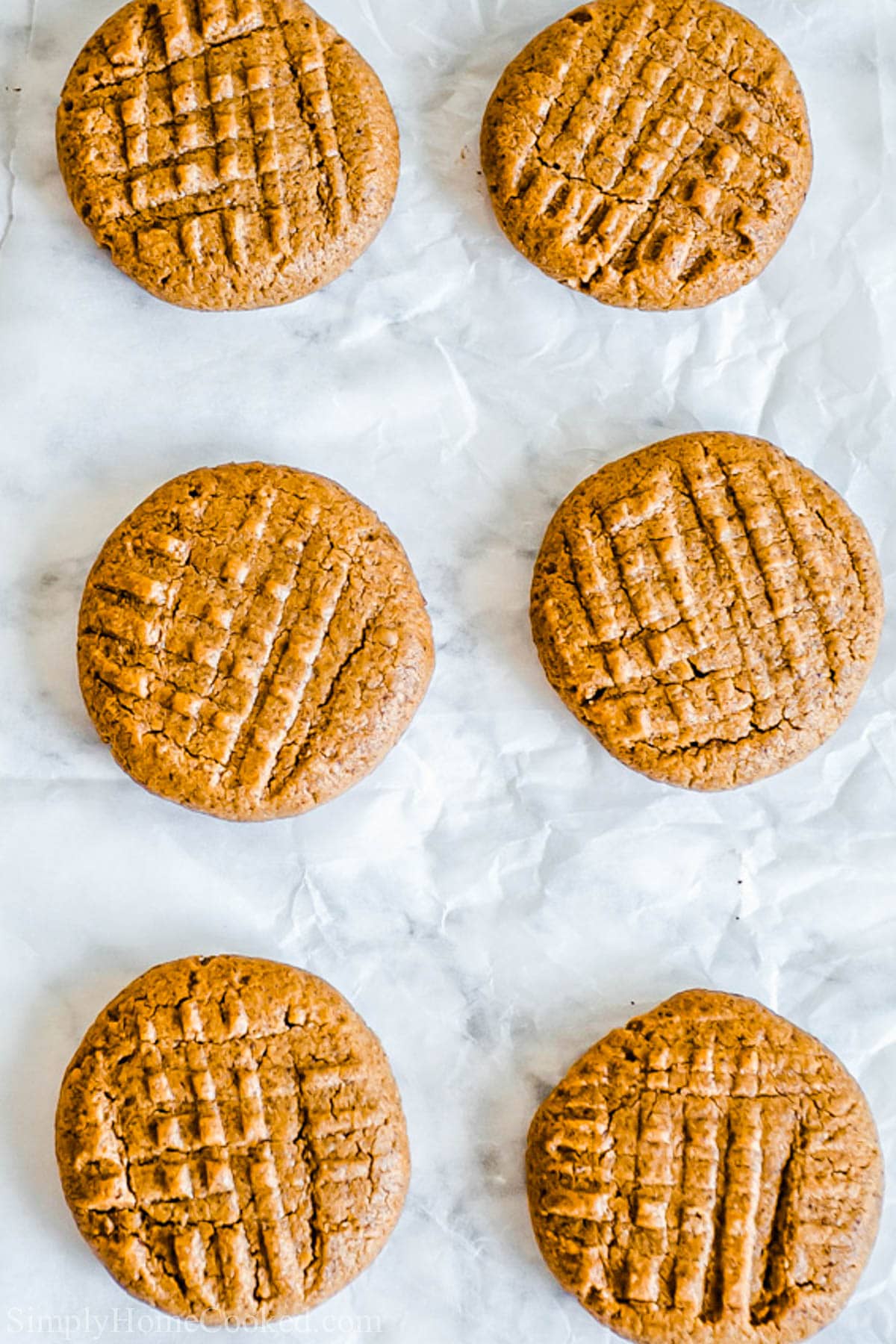Vertical image of keto peanut butter cookies