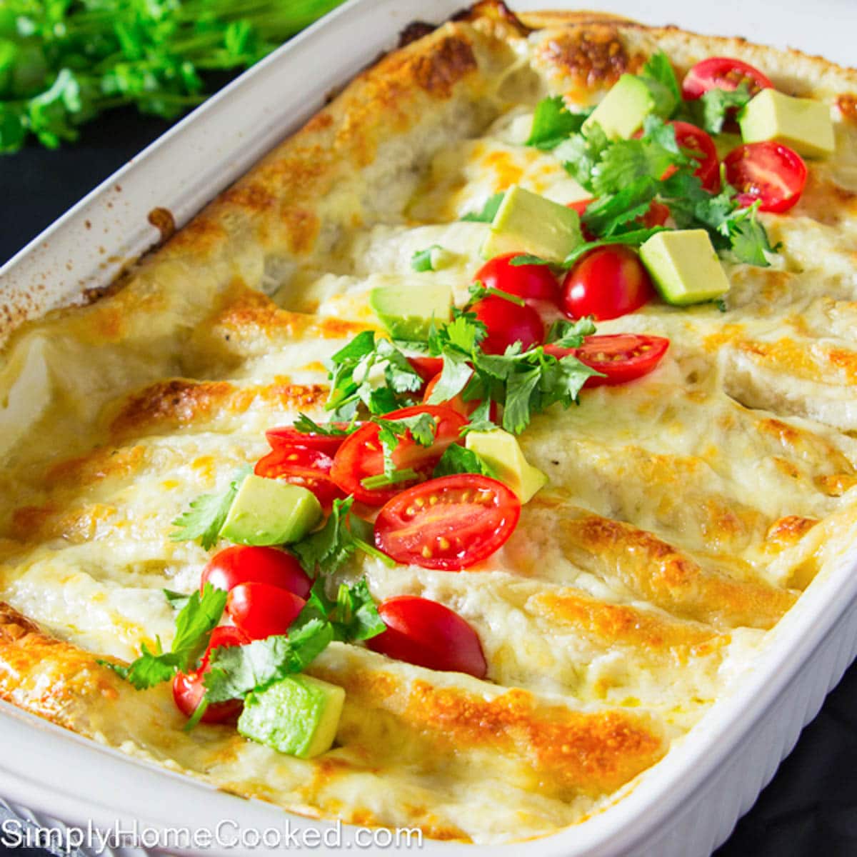 White Chicken Enchiladas - Simply Home Cooked