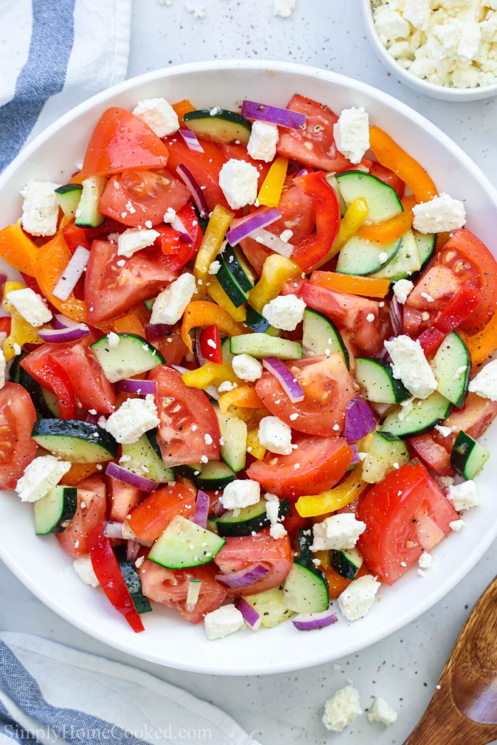 Cucumber Tomato Feta Salad - Simply Home Cooked