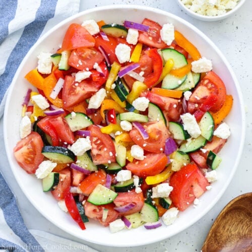 Cucumber Tomato Feta Salad - Simply Home Cooked