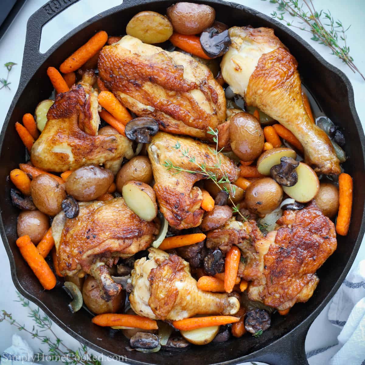 Cast Iron Skillet Chicken Breast with Vegetables