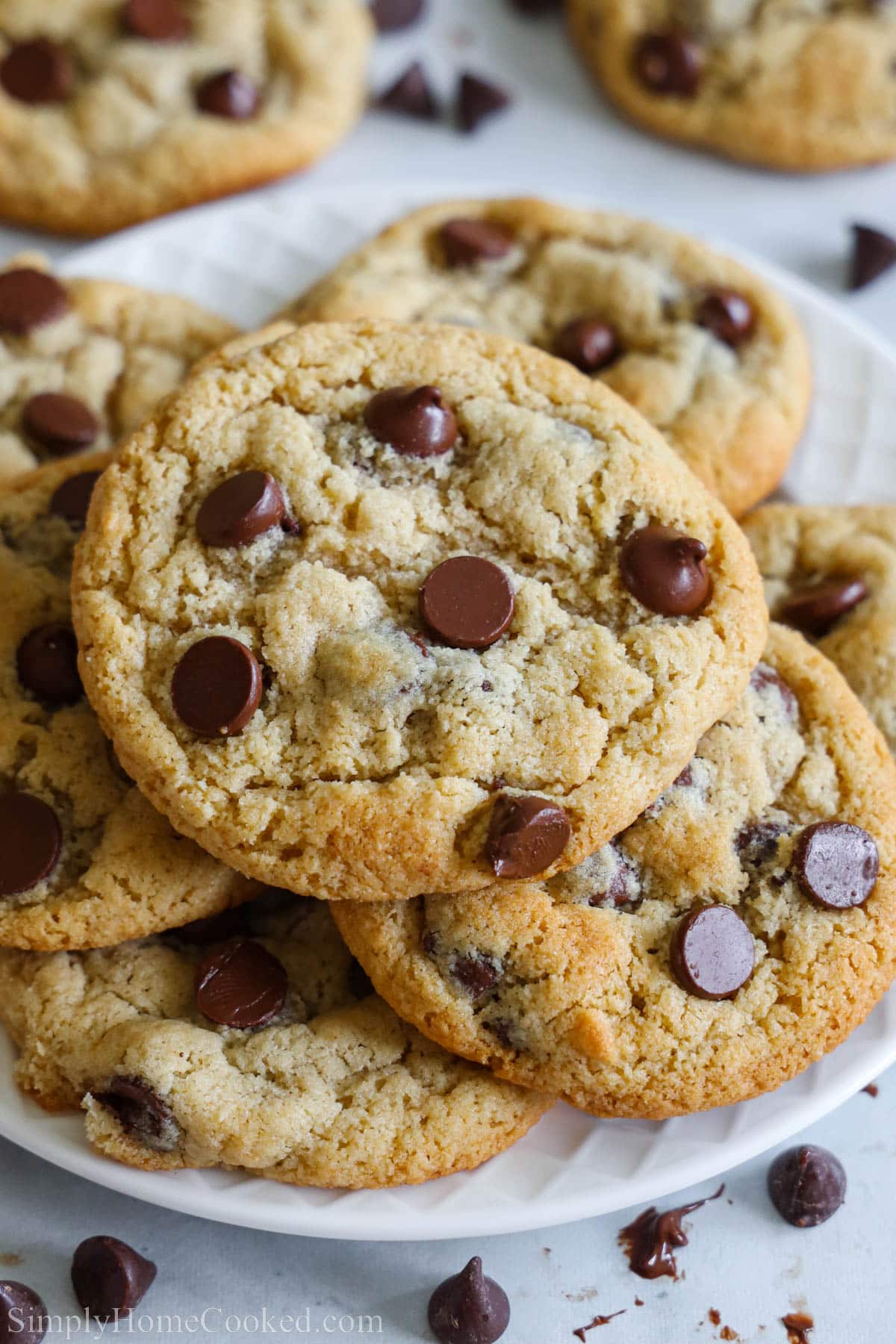 Pile of Almond Flour Chocolate Chip Cookies