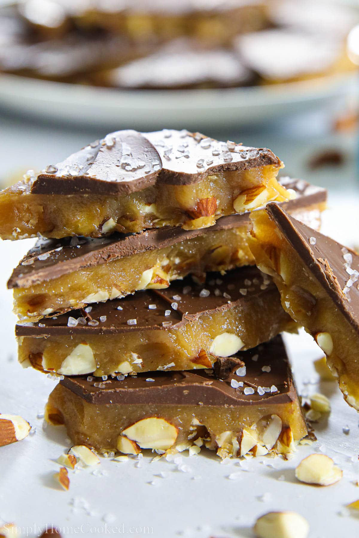 Pile of pieces of Easy Toffee.