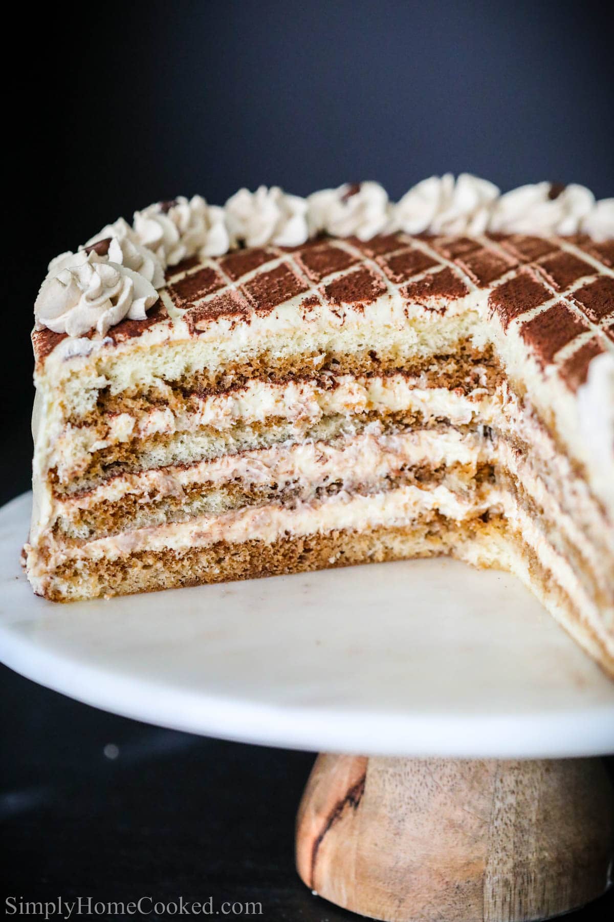 Sliced Tiramisu Cake