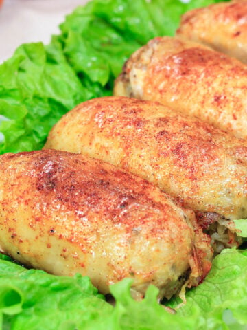 Close up of Rice Stuffed Chicken Thighs.