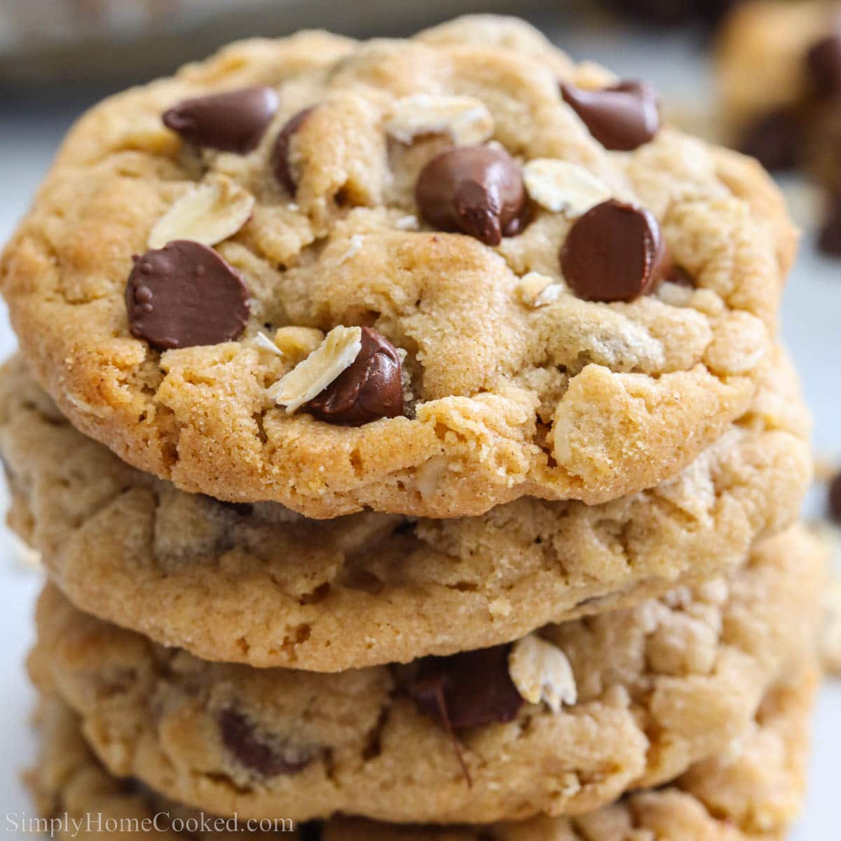 Chewy Peanut Butter Oatmeal Cookies - Simply Home Cooked