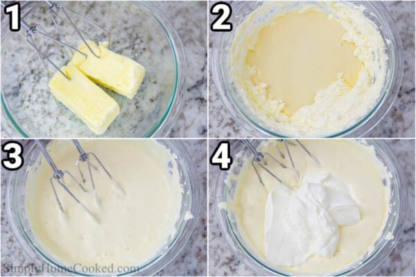 Steps to make Chocolate Spartak Cake: cream the butter and condensed milk, then add the sour cream.