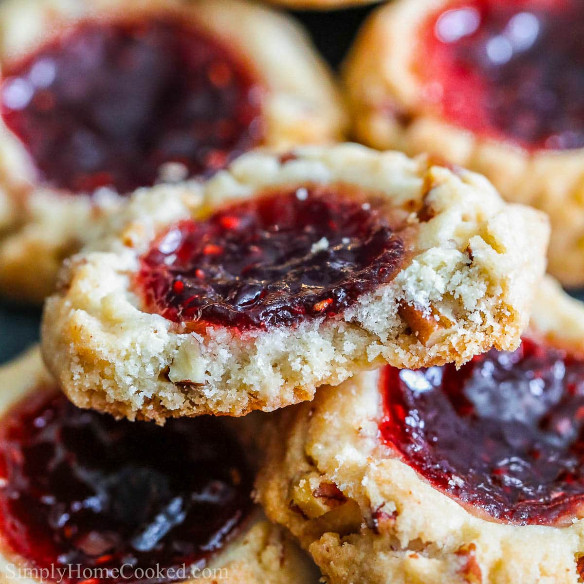 Raspberry Thumbprint Cookies (VIDEO) - Simply Home Cooked