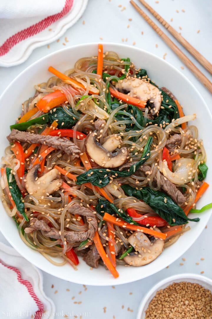 Easy Japchae Recipe - Simply Home Cooked