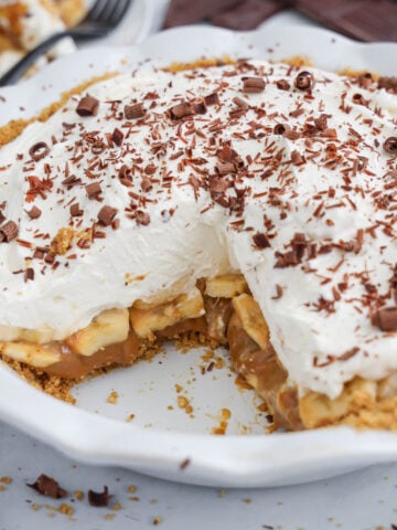 Banoffee Pie missing a slice.