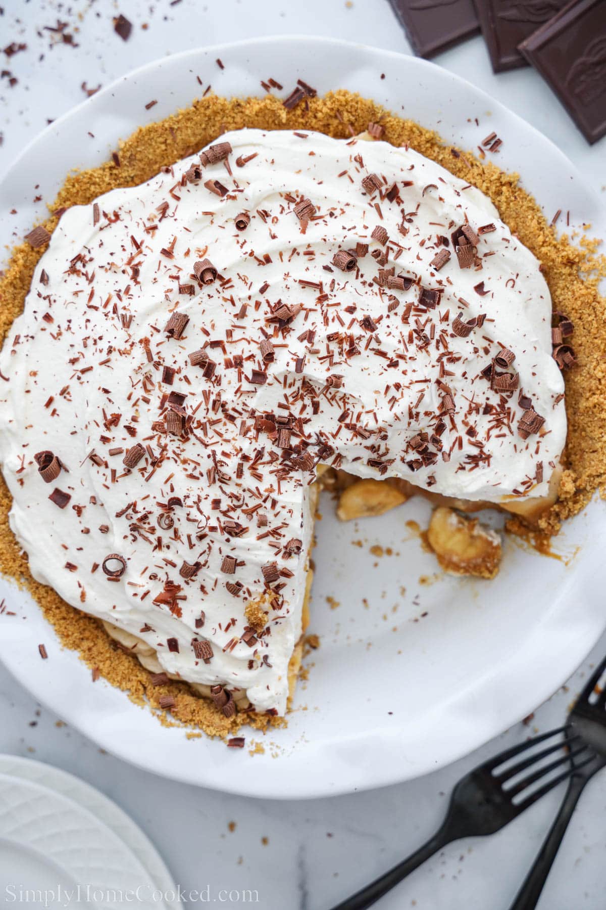 Overhead view of Banoffee Pie.