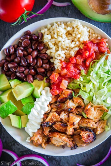 Chipotle Chicken Bowl Recipe (VIDEO) - Simply Home Cooked